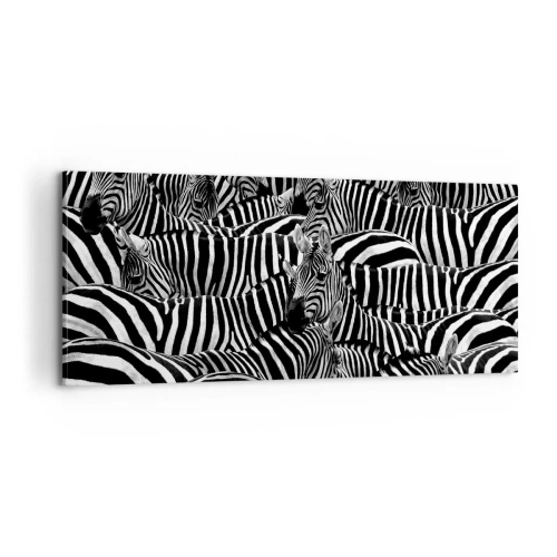 Bild auf Leinwand - Leinwandbild - Gestreiftes Gruppenportrait - 100x40 cm