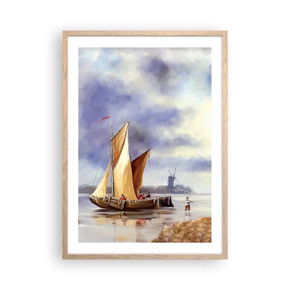 Poster in einem Rahmen aus heller Eiche - Die Rückkehr der Seeleute - 50x70 cm