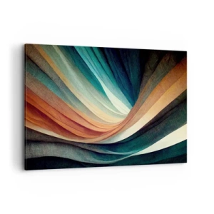 Bild auf Leinwand - Leinwandbild - Abstrakte Wellen in warmen und kühlen Farbtönen - 120x80cm - Aus Farben gewebt - Moderne Wanddekoration für Wohnzimmer und Schlafzimmer ARTTOR
