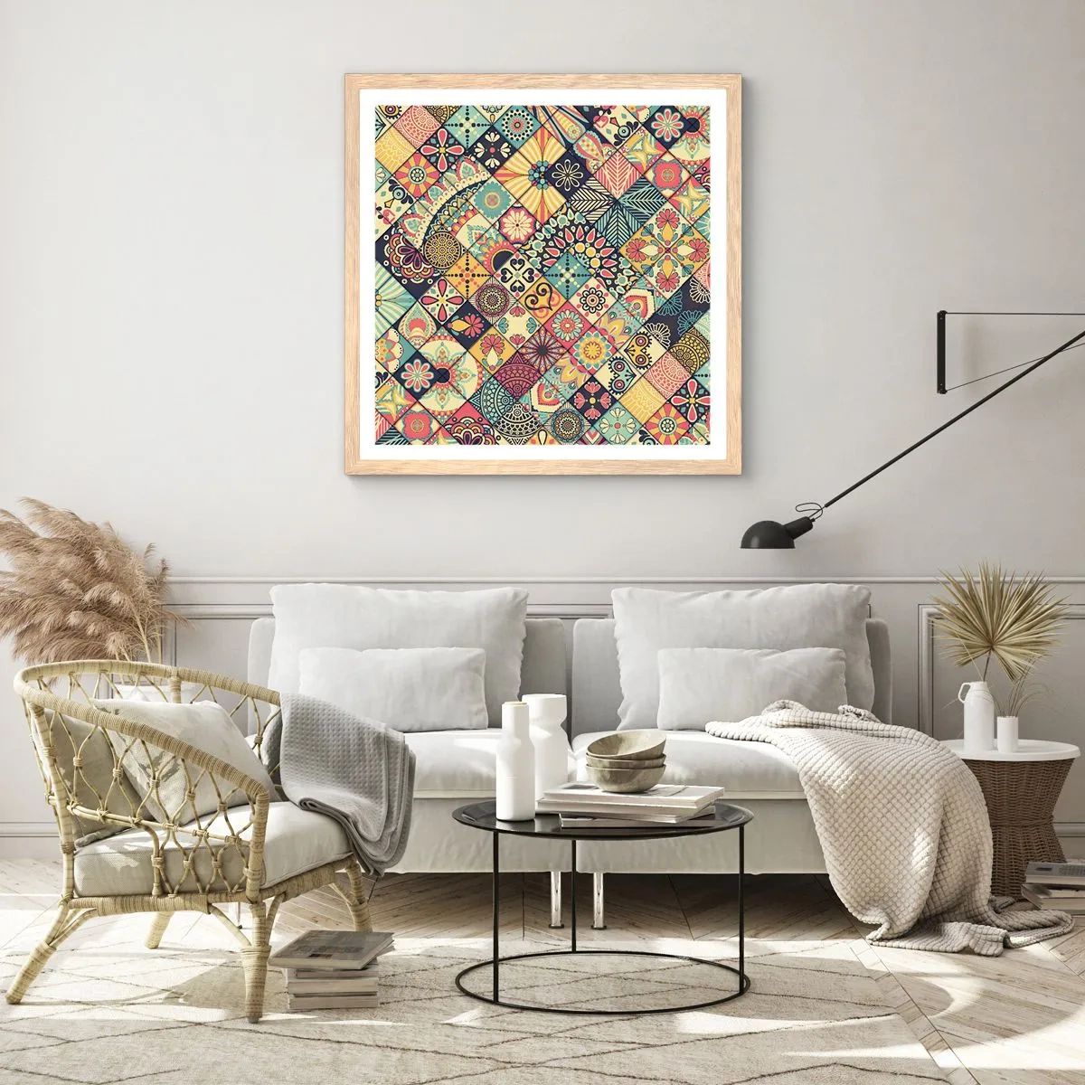 Poster in einem Rahmen aus heller Eiche - marokkanische Atmosphäre - 50x50 cm