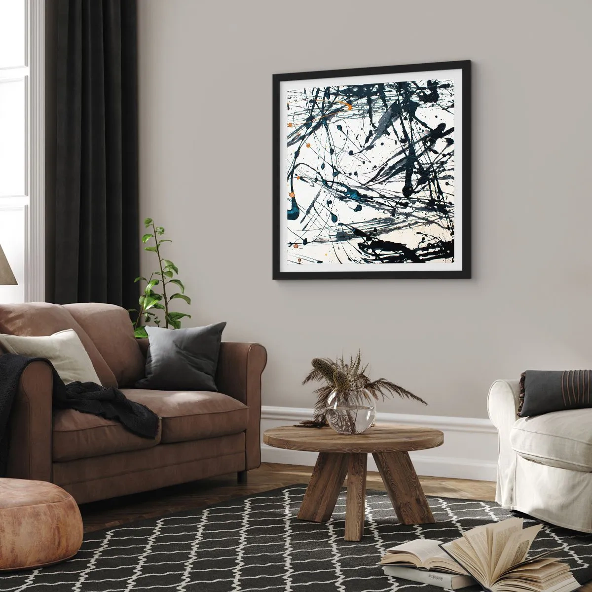 Poster in einem schwarzem Rahmen - Sinn machen oder keinen Sinn machen? - 40x40 cm