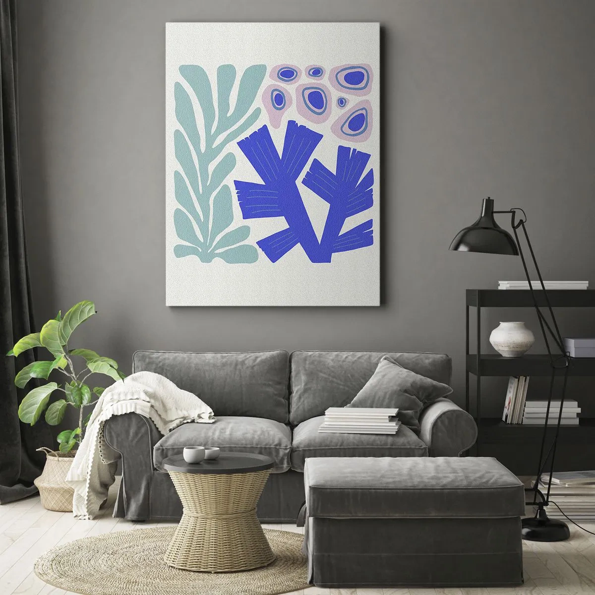 Bild auf Leinwand - Leinwandbild - Unterwassergarten - 65x120 cm