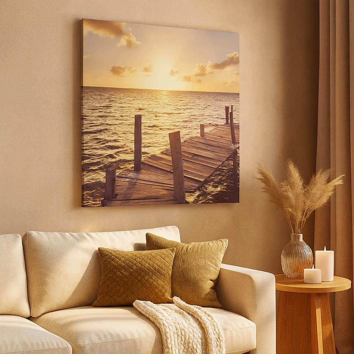 Bild auf Leinwand - Leinwandbild - Das goldene Land der Sanftmut - 30x30 cm