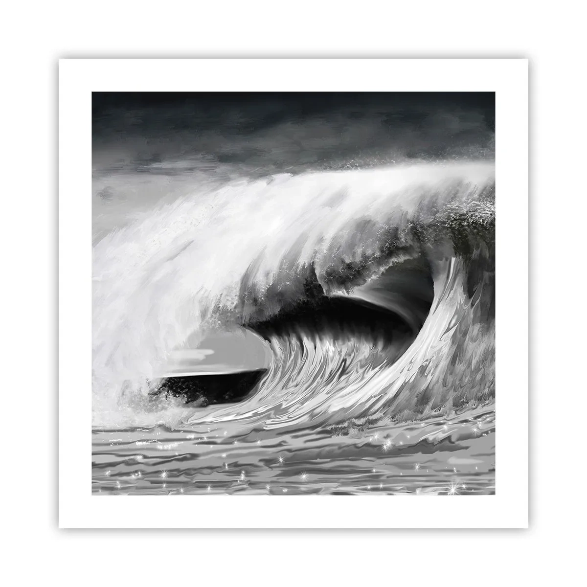 Poster - Wut des Ozeans - 50x50 cm
