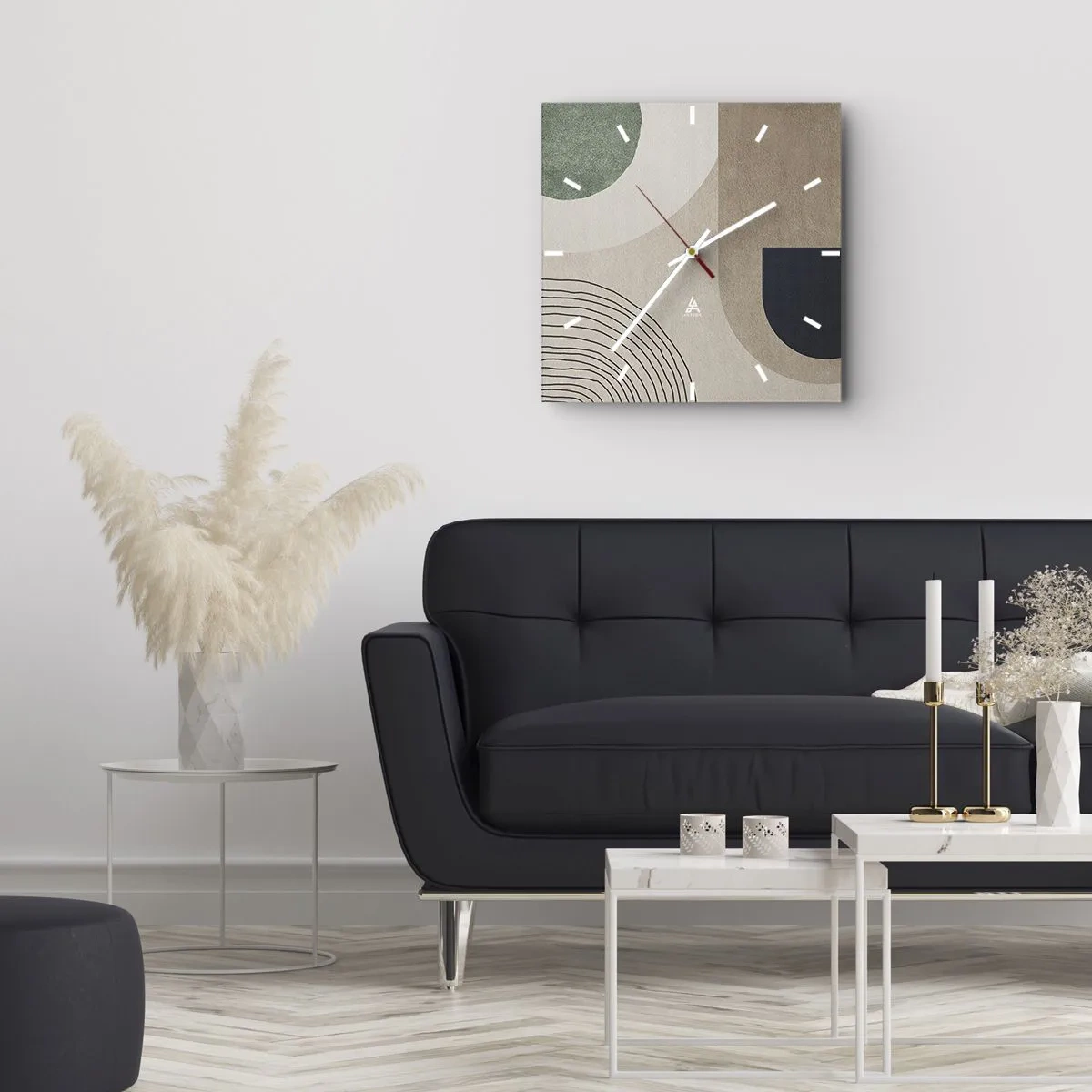 Wanduhr - Glasuhr - Sanftheit des Ovals - 30x30 cm