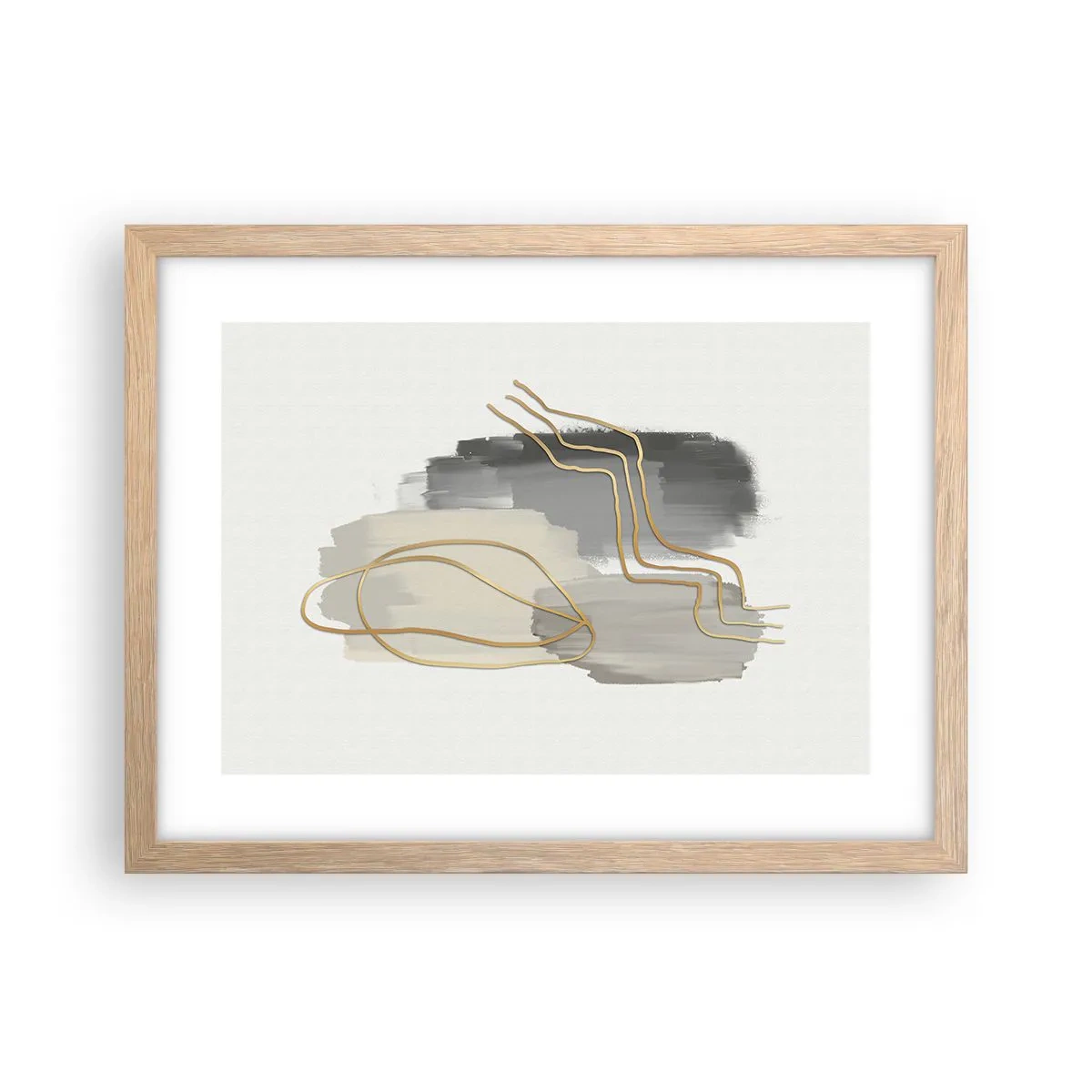 Poster in einem Rahmen aus heller Eiche - Dauer und Bewegung - 40x30 cm