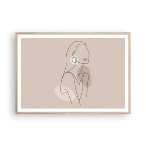 Poster in einem Rahmen aus heller Eiche - Mädchenhafte Ikone - 100x70 cm