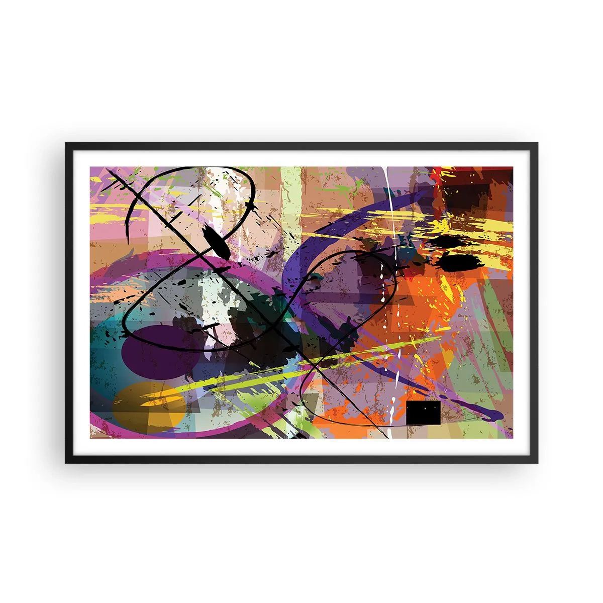 Poster in einem schwarzem Rahmen - Du kannst geradeaus oder umhergehen - 91x61 cm