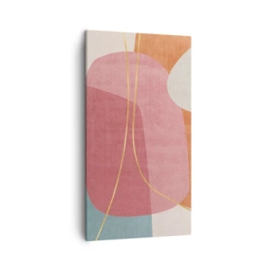 Bild auf Leinwand - Leinwandbild - Pastellkomposition mit Goldfaden - 45x80 cm