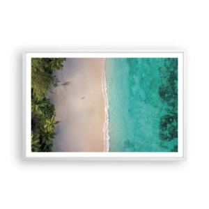 Poster in einem weißen Rahmen - Paradiesstrand - 91x61 cm