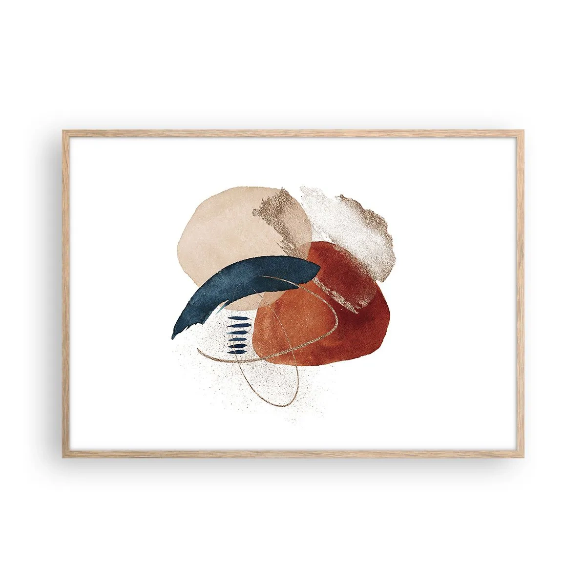 Poster in einem Rahmen aus heller Eiche - Ovale Komposition - 100x70 cm