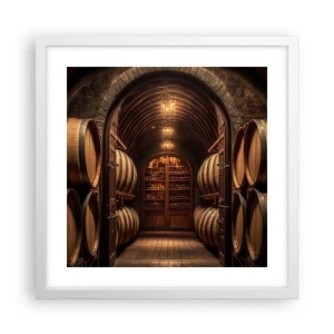 Poster in einem weißen Rahmen - Stimmungsvoller Keller - 40x40 cm