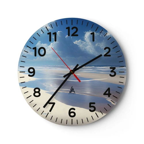 Wanduhr - Glasuhr - Paradiesischer Urlaub - 40x40 cm