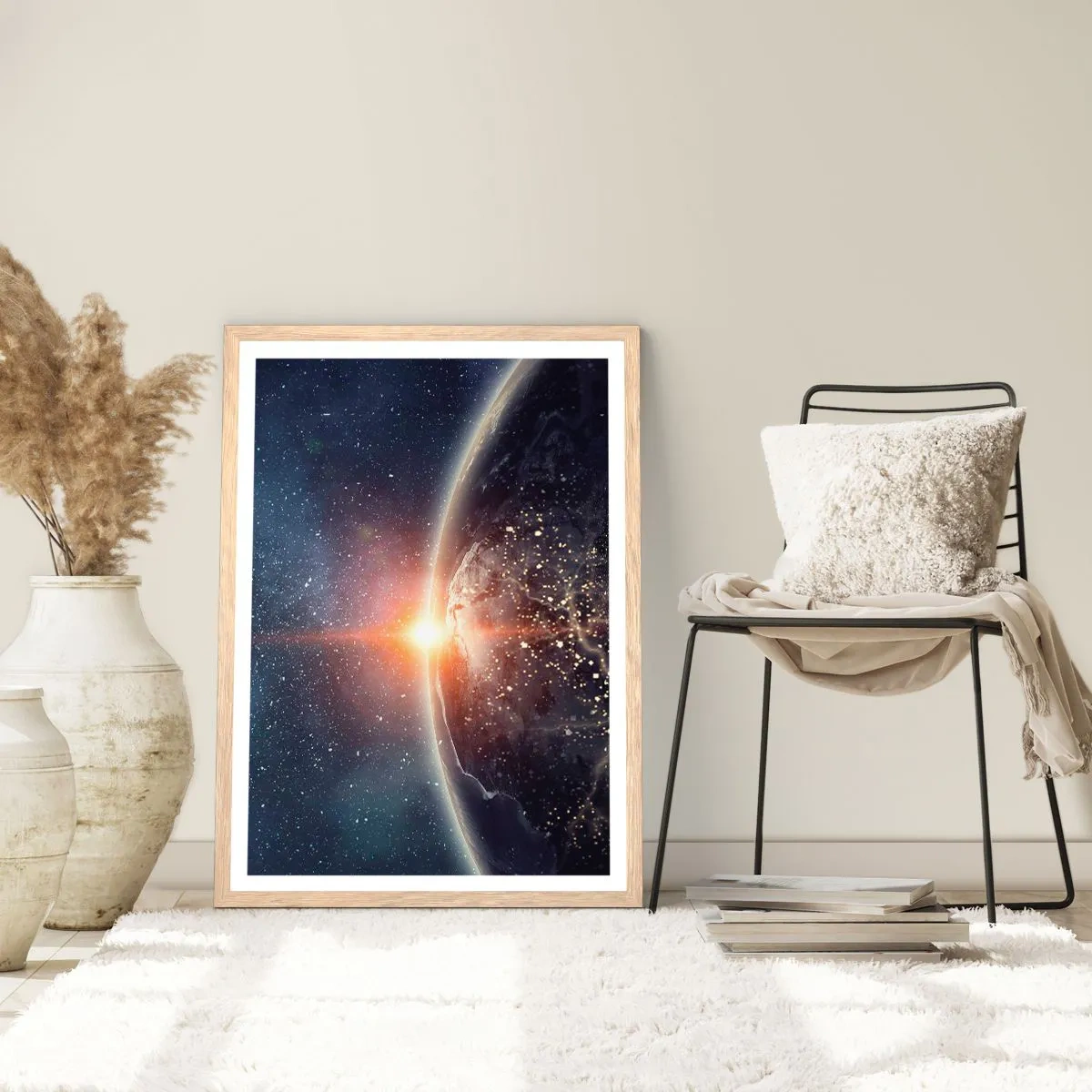 Poster in einem Rahmen aus heller Eiche - In einer neuen Perspektive - 61x91 cm