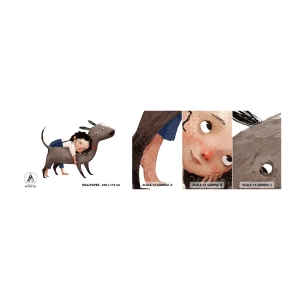 Fototapeten Muster Selbstklebend Deluxe Sticker - Beste Freunde - Für Kinder, Hund, Mädchen - 100x30 cm