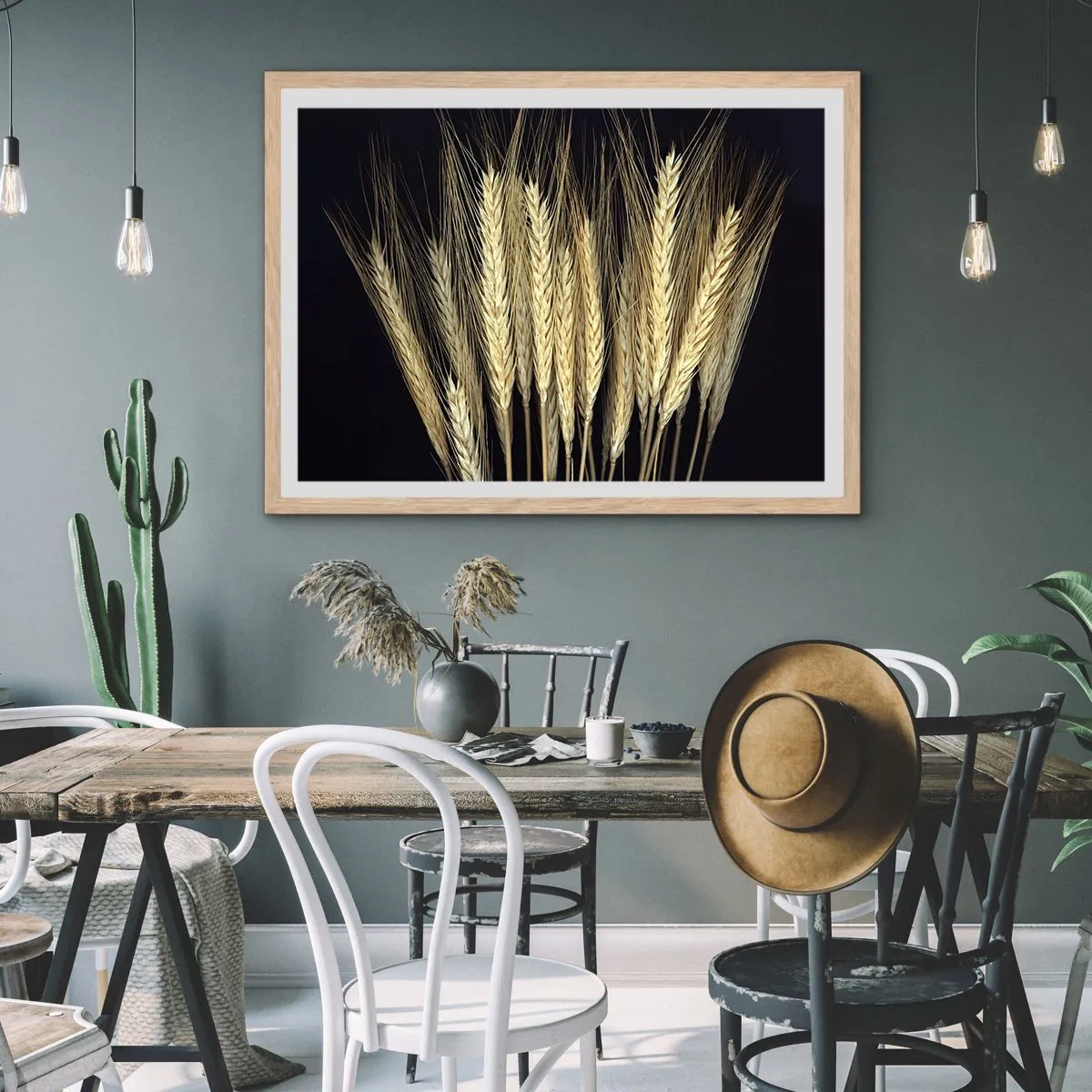 Poster in einem Rahmen aus heller Eiche - Rustikale Magie - 70x50 cm