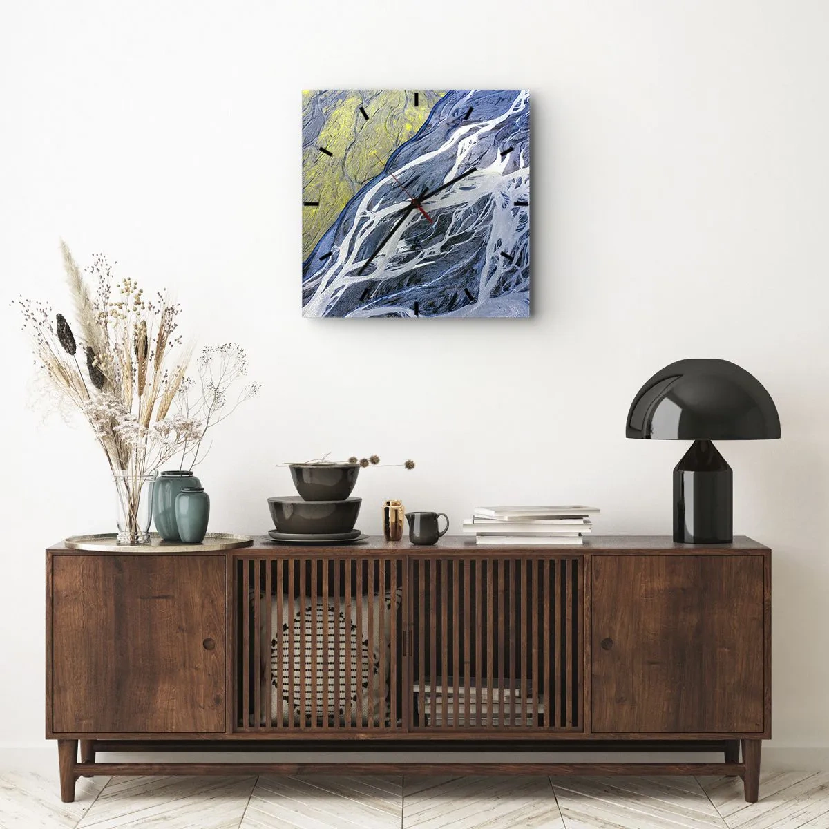 Wanduhr - Glasuhr - Felsmalereien der Natur - 30x30 cm