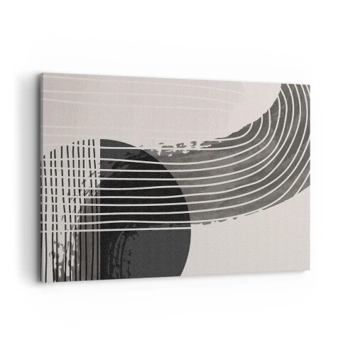 Bild auf Leinwand - Leinwandbild - Abstraktes Muster mit Linien und geometrischen Formen - 100x70cm - Hin und zurück - Moderne Wanddekoration für Wohnzimmer und Schlafzimmer ARTTOR