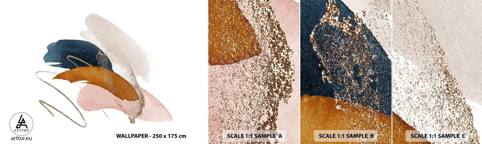 Fototapeten Muster Selbstklebend Deluxe Sticker - Geflügelte Komposition - Abstraktion, Stück, Design - 100x30 cm