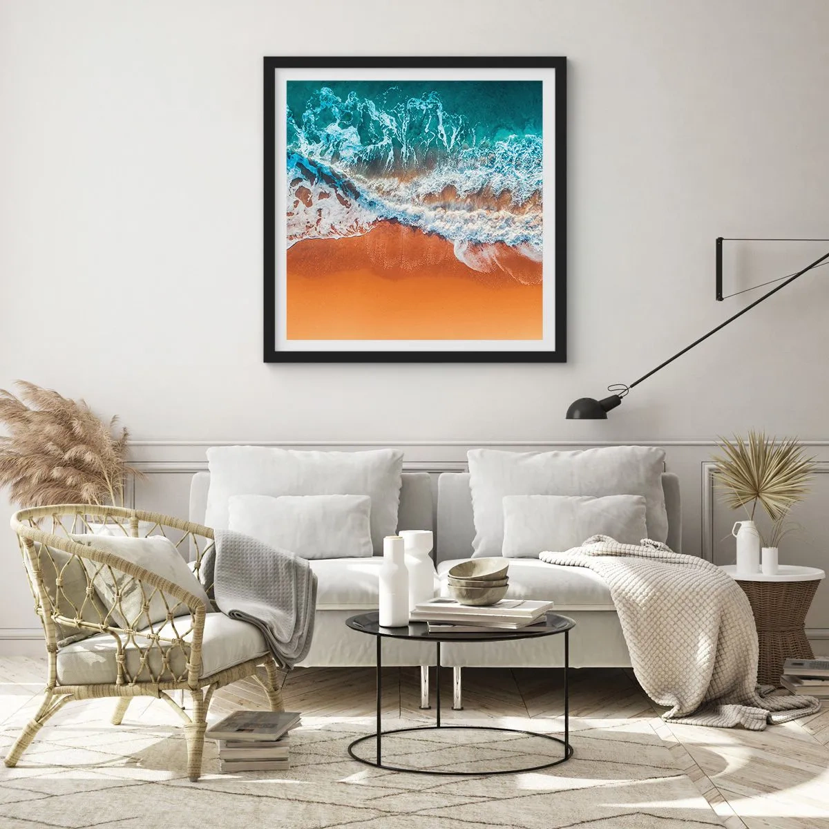 Poster in einem schwarzem Rahmen - Immer Hand in Hand - 30x30 cm