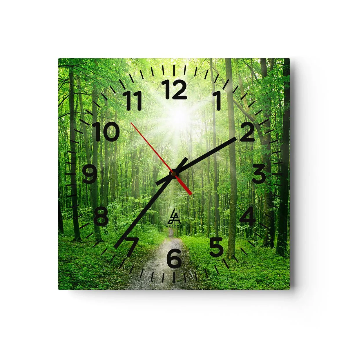 Wanduhr - Glasuhr - Die grüne Kathedrale - 30x30 cm