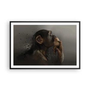 Poster in einem schwarzem Rahmen - Sicherlich ein Denker - 91x61 cm