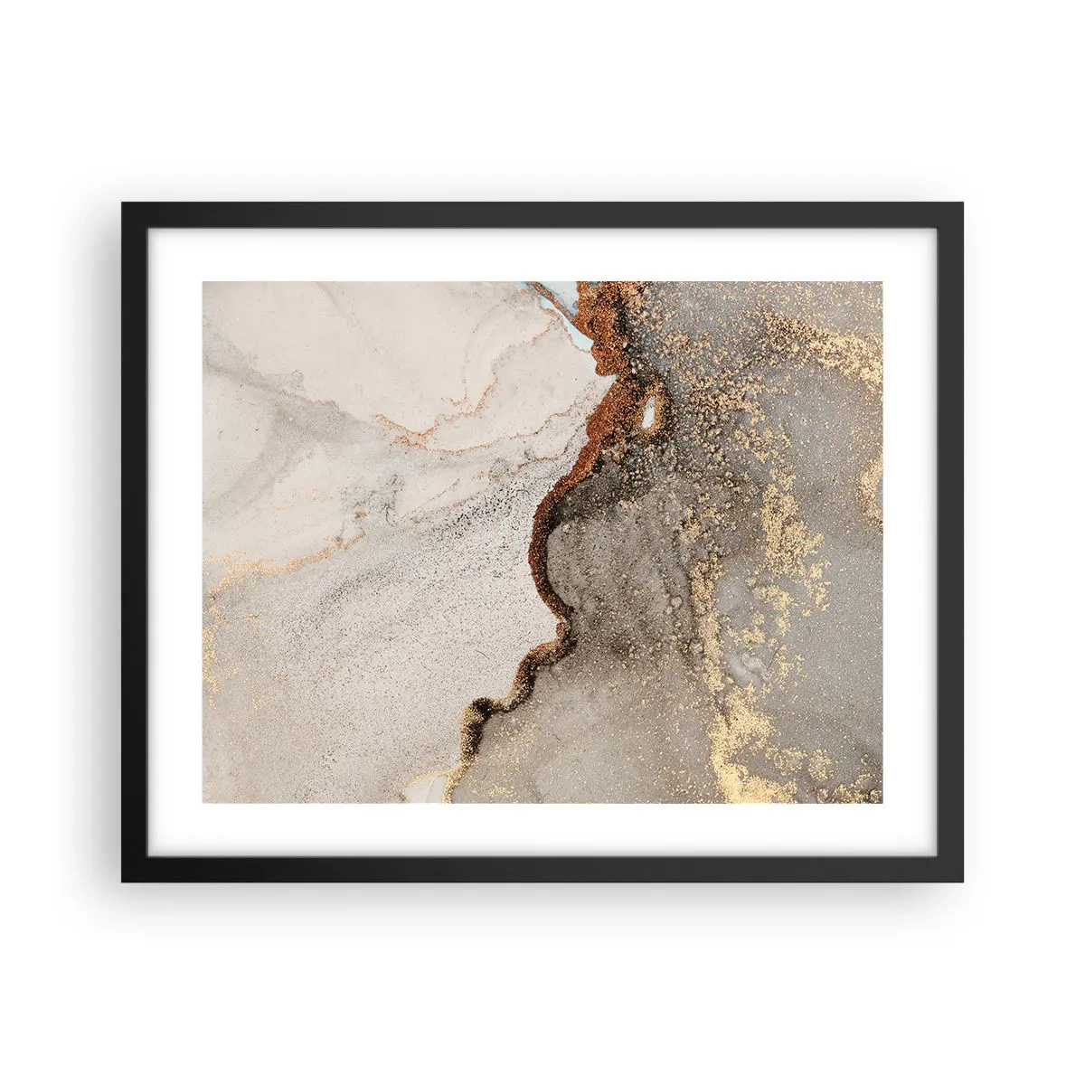 Poster in einem schwarzem Rahmen - An der Grenze der Farben - 50x40 cm