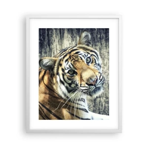 Poster in einem weißen Rahmen - Portrait in Lichtstrahlen - 40x50 cm