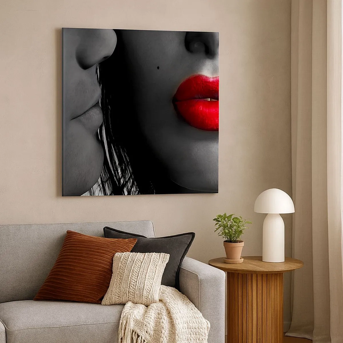 Bild auf Leinwand - Leinwandbild - Gesicht am Gesicht - 30x30 cm