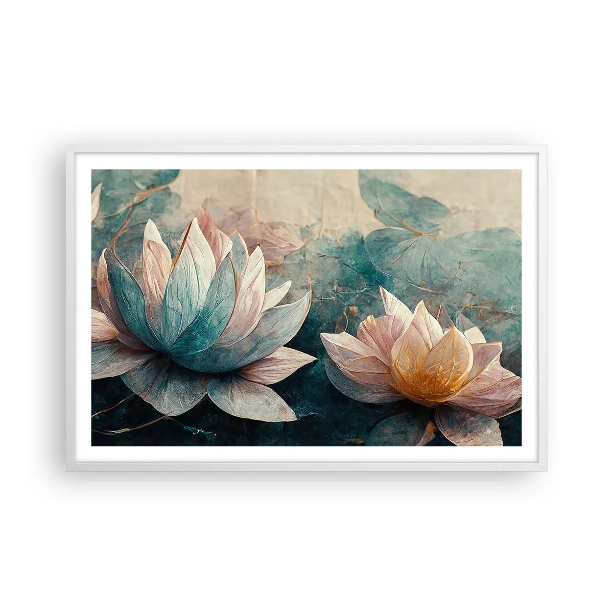 Poster in einem weißen Rahmen - Seesterne - 91x61 cm