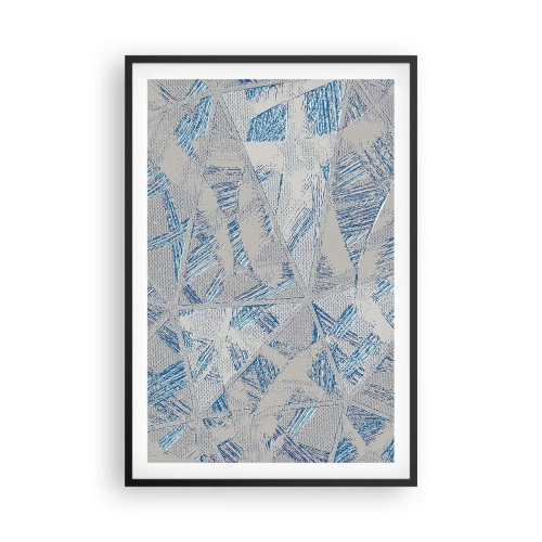 Poster in einem schwarzem Rahmen - In einem blaugrauen Labyrinth - 61x91 cm