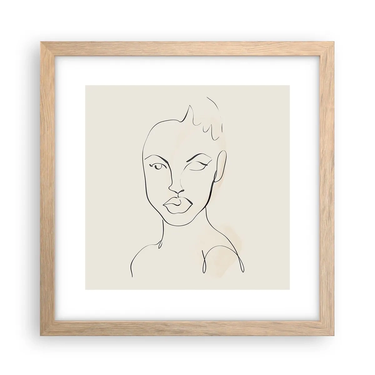 Poster in einem Rahmen aus heller Eiche - Umriss der Sinnlichkeit - 30x30 cm