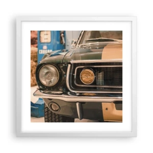 Poster in einem weißen Rahmen - Treffen mit einer Legende - 40x40 cm