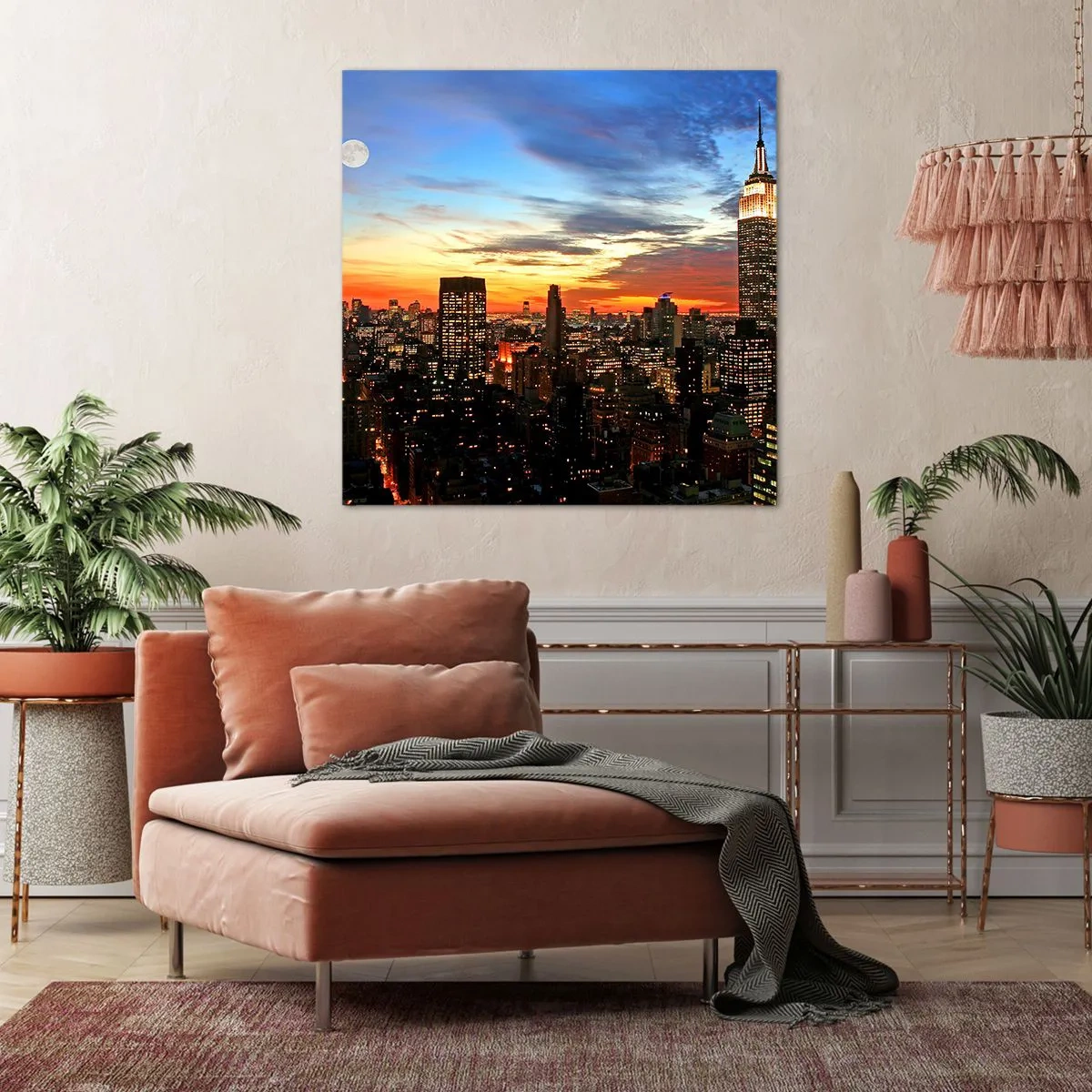 Bild auf Leinwand - Leinwandbild - Leuchtende amerikanische Nacht - 30x30 cm