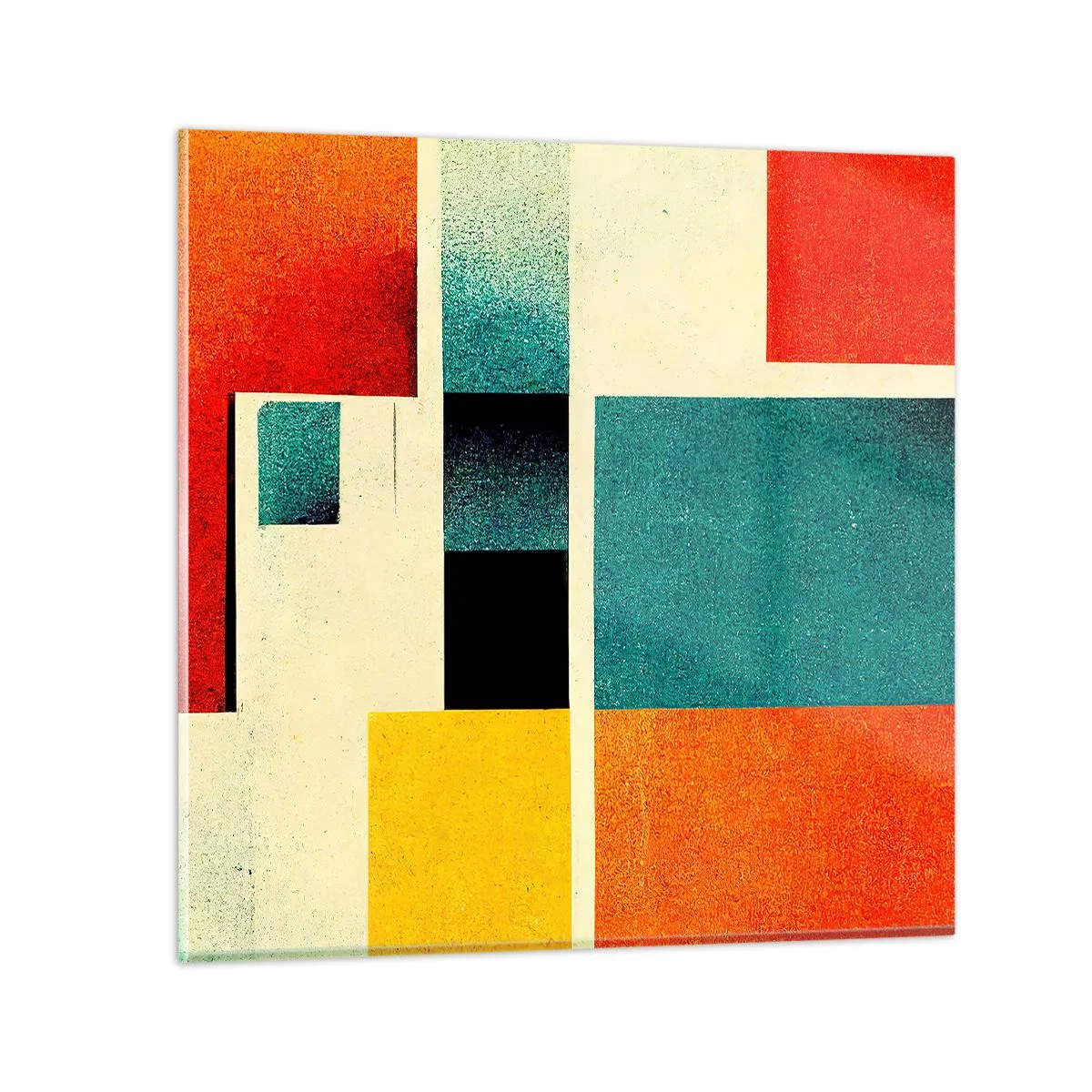 Glasbild - Bild auf glas - Geometrische Abstraktion – gute Energie - 60x60 cm