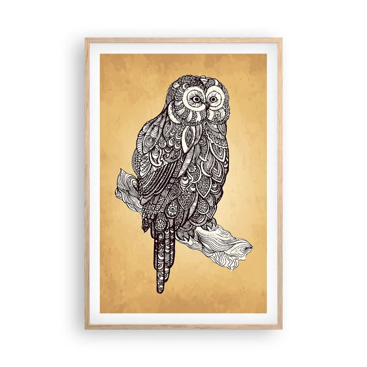 Poster in einem Rahmen aus heller Eiche - Kunstvolle Ornamente der Weisheit - 61x91 cm