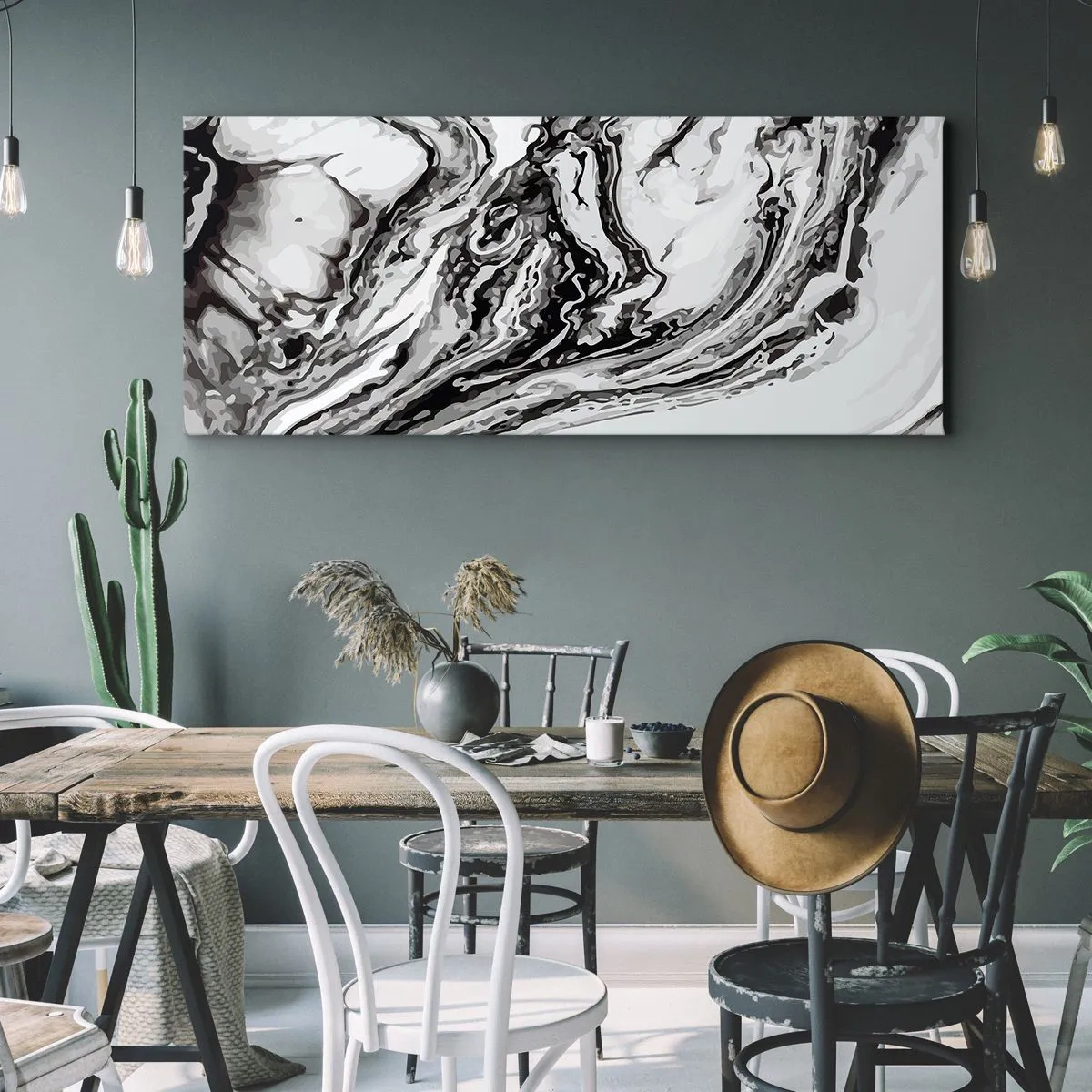Bild auf Leinwand - Leinwandbild - Am Anfang war Chaos - 90x30 cm
