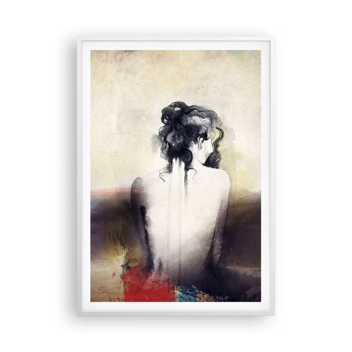 Poster in einem weißen Rahmen - Glatte Linien, ovale Formen - 70x100 cm