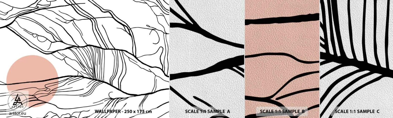 Fototapeten Muster Premium Sand - In einem Netz aus Zweigen - Abstraktion, Grafik, Design - 100x30 cm