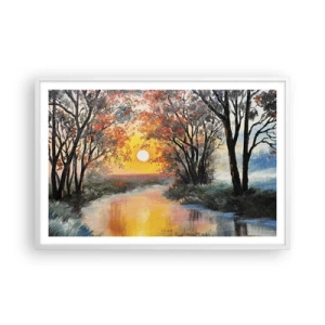 Poster in einem weißen Rahmen - Herbststimmung - 91x61 cm