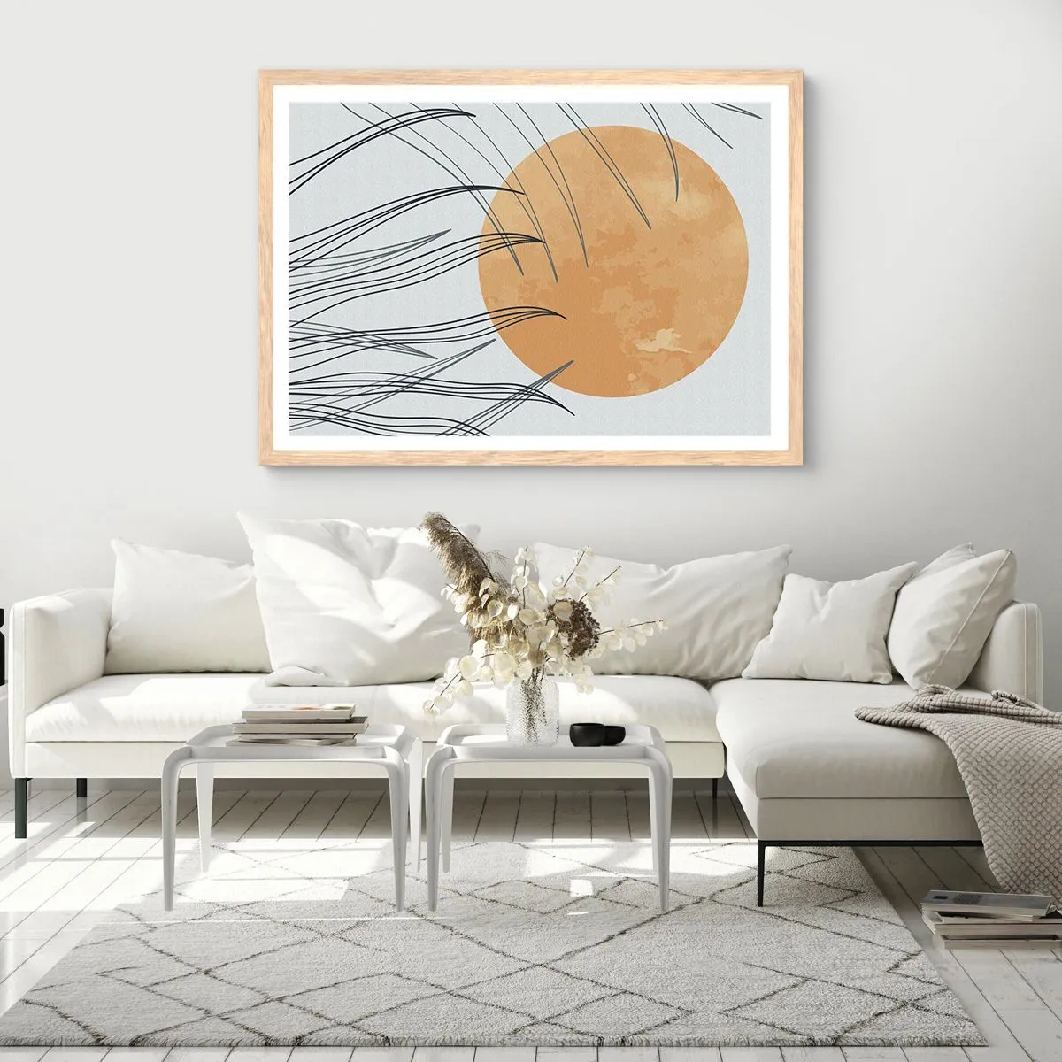 Poster in einem Rahmen aus heller Eiche - Immer der Sonne entgegen - 50x40 cm