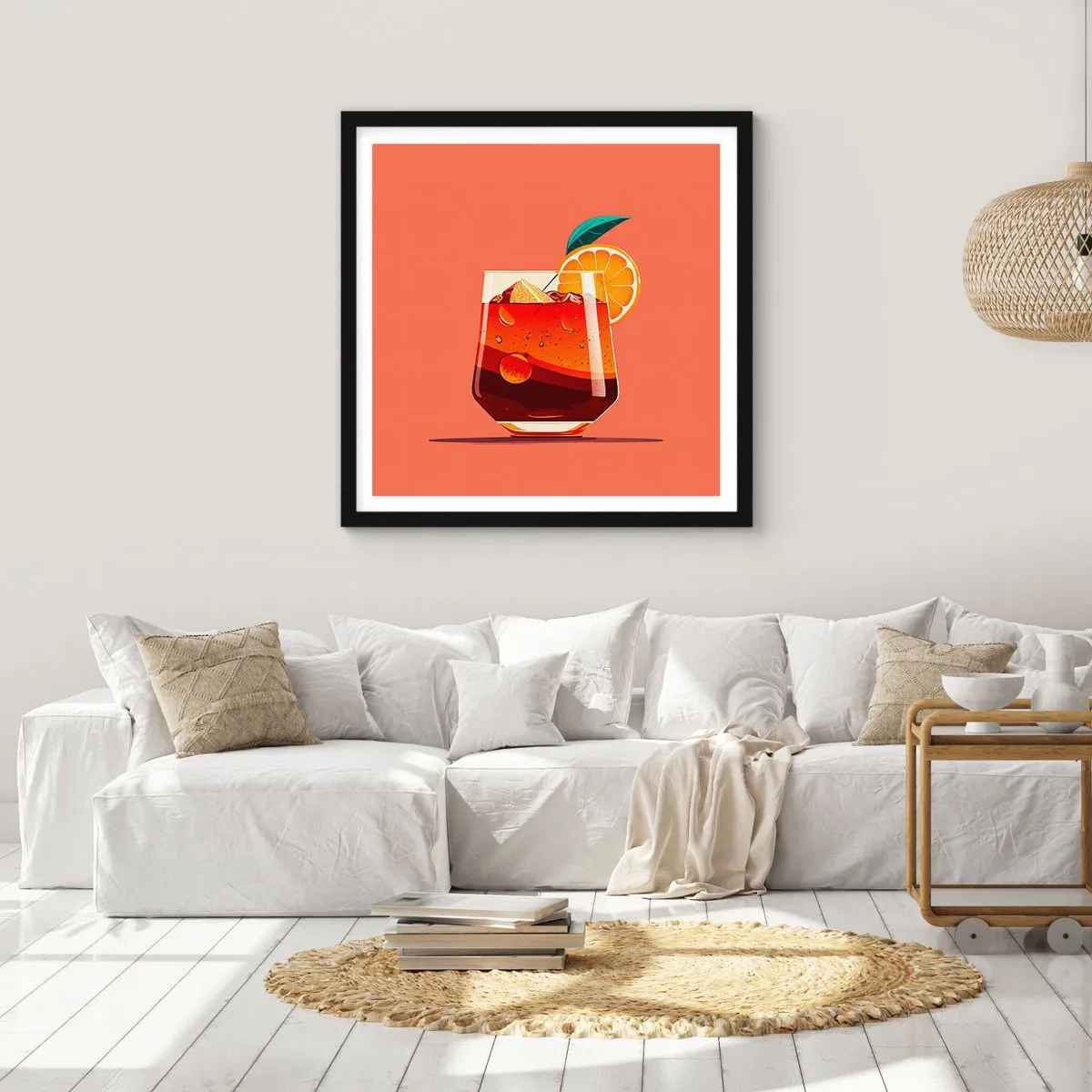 Poster in einem schwarzem Rahmen - Sommerliche Erfrischung - 50x50 cm