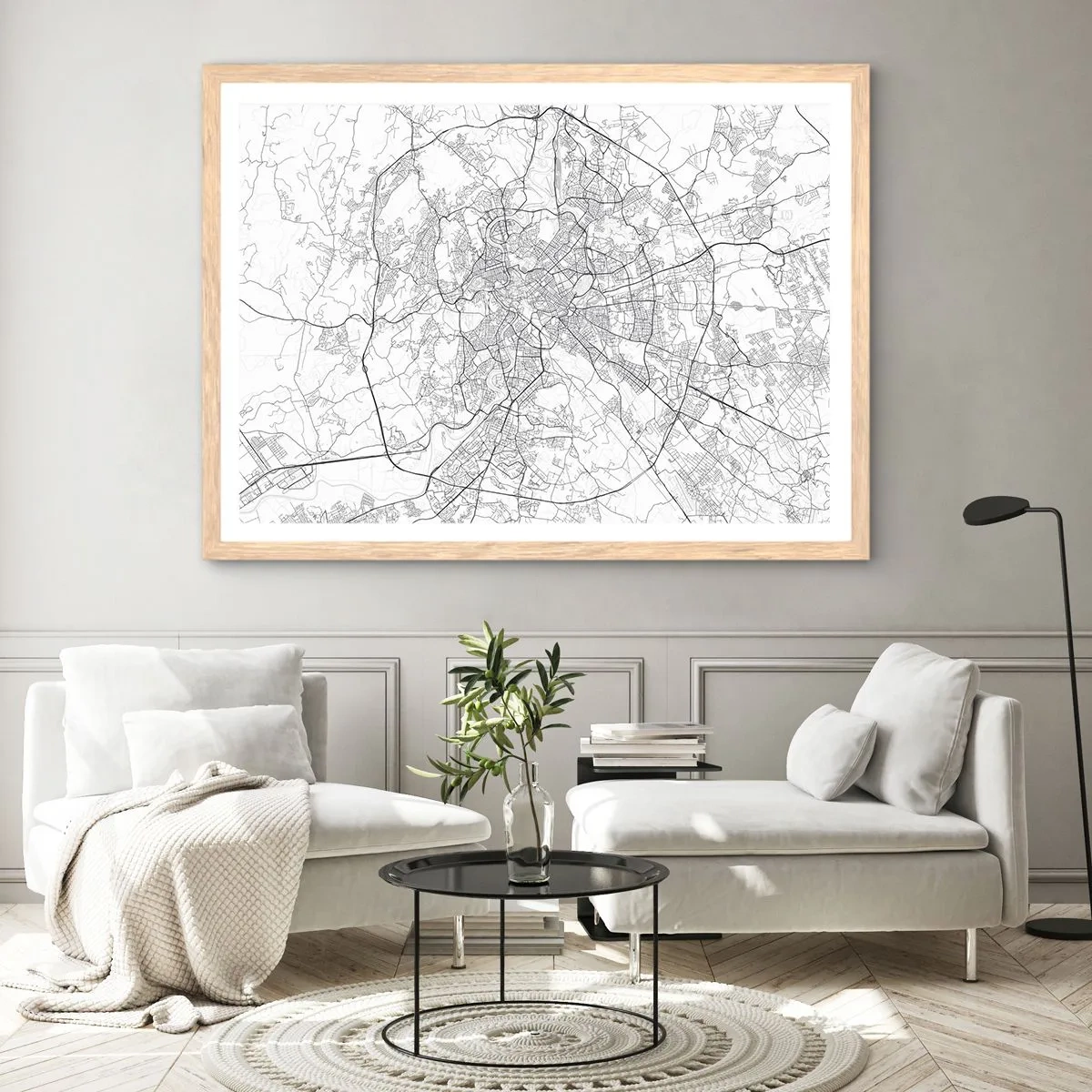 Poster in einem Rahmen aus heller Eiche - Römischer Kreis - 50x40 cm