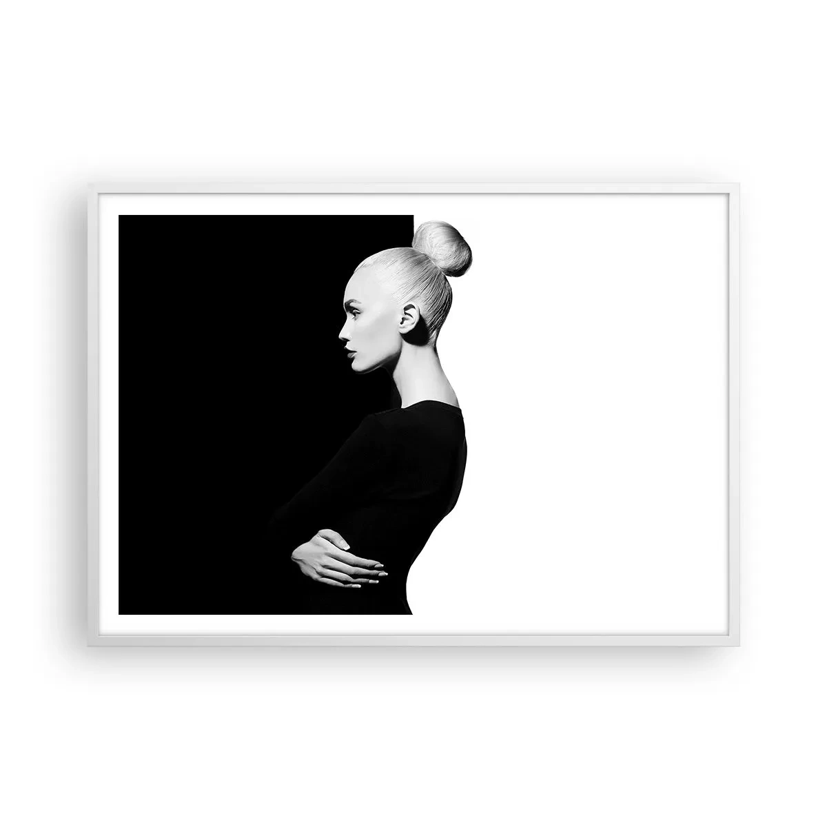 Poster in einem weißen Rahmen - Einfach eine Frau - 100x70 cm