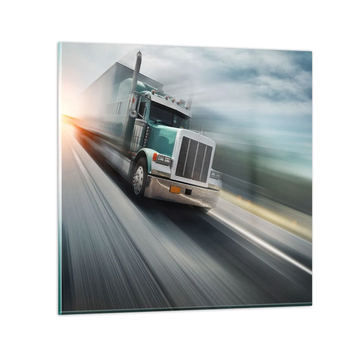 Glasbild - Bild auf glas - Der amerikanische Riese in Eile - 70x70 cm