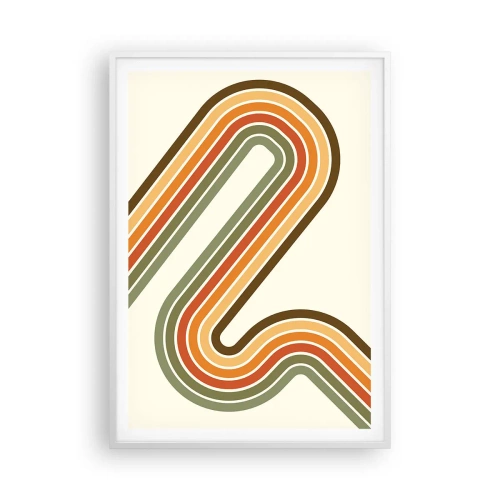 Poster in einem weißen Rahmen - Zickzack zum Ziel - 70x100 cm