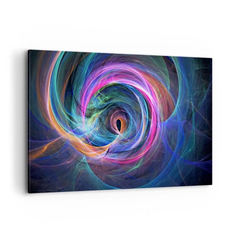 Bild auf Leinwand - Leinwandbild - Ein abstrakter Farbwirbel in Lila-, Rosa- und Blautönen. - 120x80cm - Wohin wirst du mich bringen? - Moderne Wanddekoration für Wohnzimmer und Schlafzimmer ARTTOR