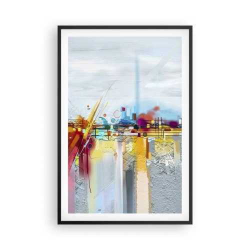 Poster in einem schwarzem Rahmen - Freudenbrücke über den Fluss des Lebens - 61x91 cm