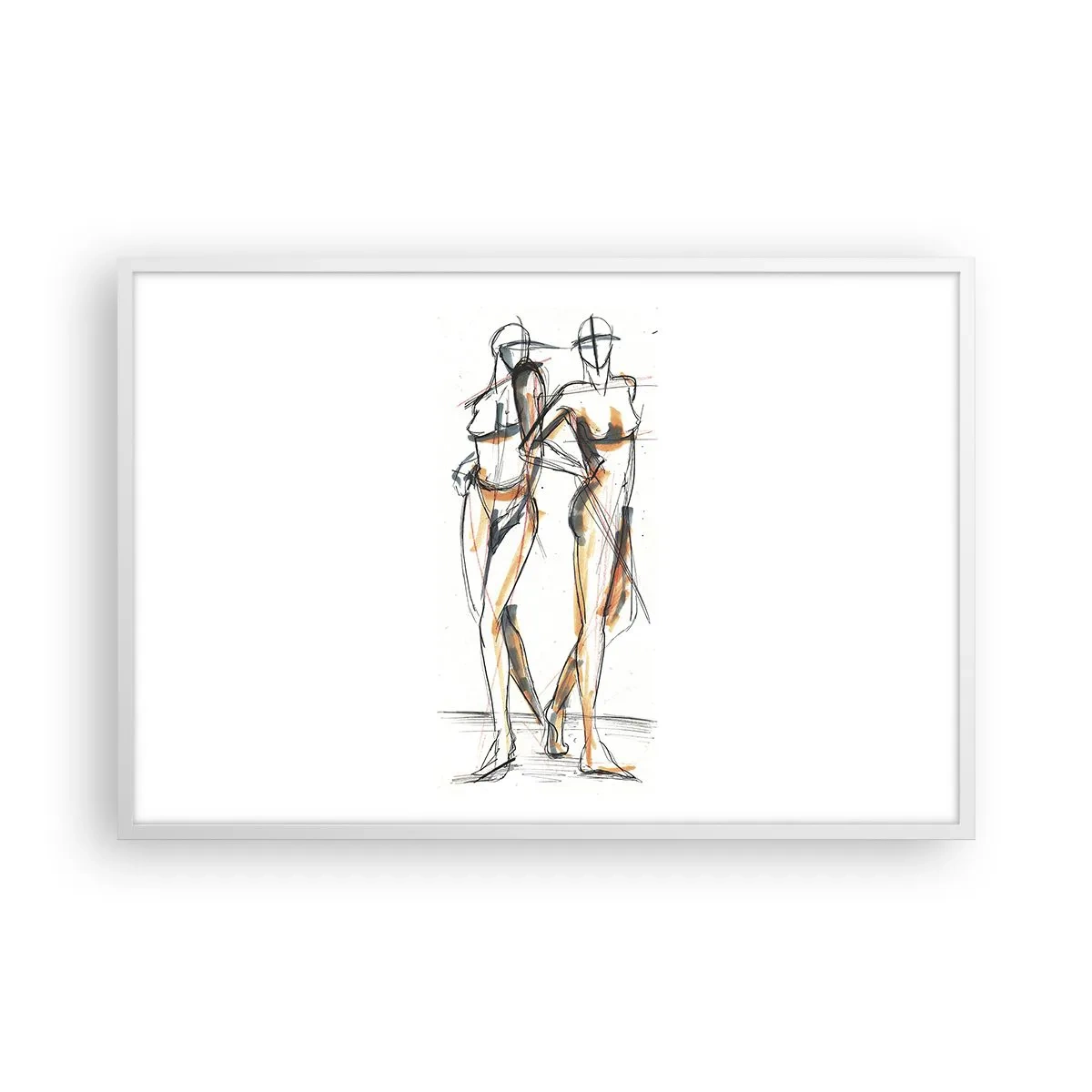 Poster in einem weißen Rahmen - Studie der Gnade - 91x61 cm