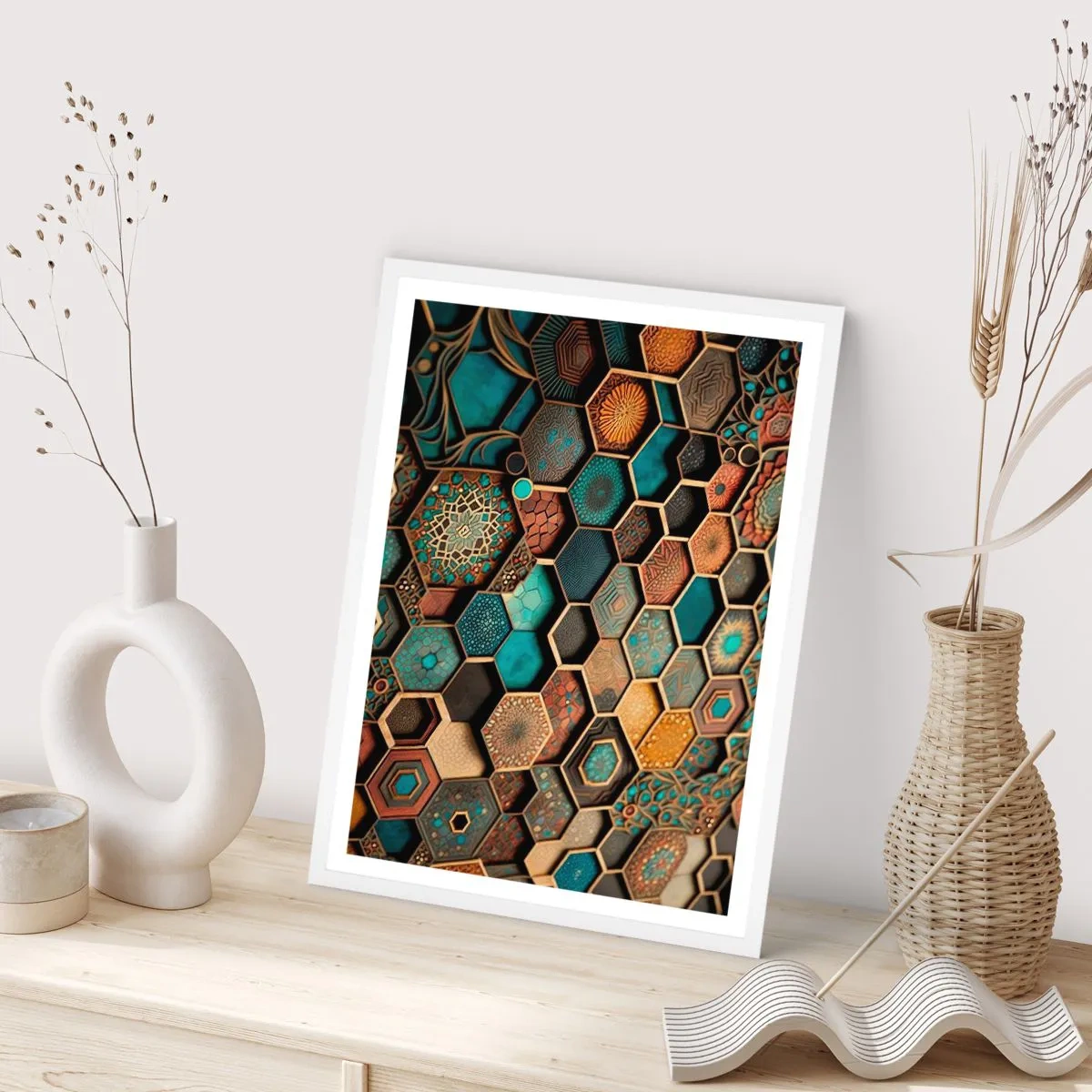 Poster in einem weißen Rahmen - Arabische Ornamente – Variation - 40x50 cm